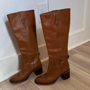 Zara knee-high leather riding boot
